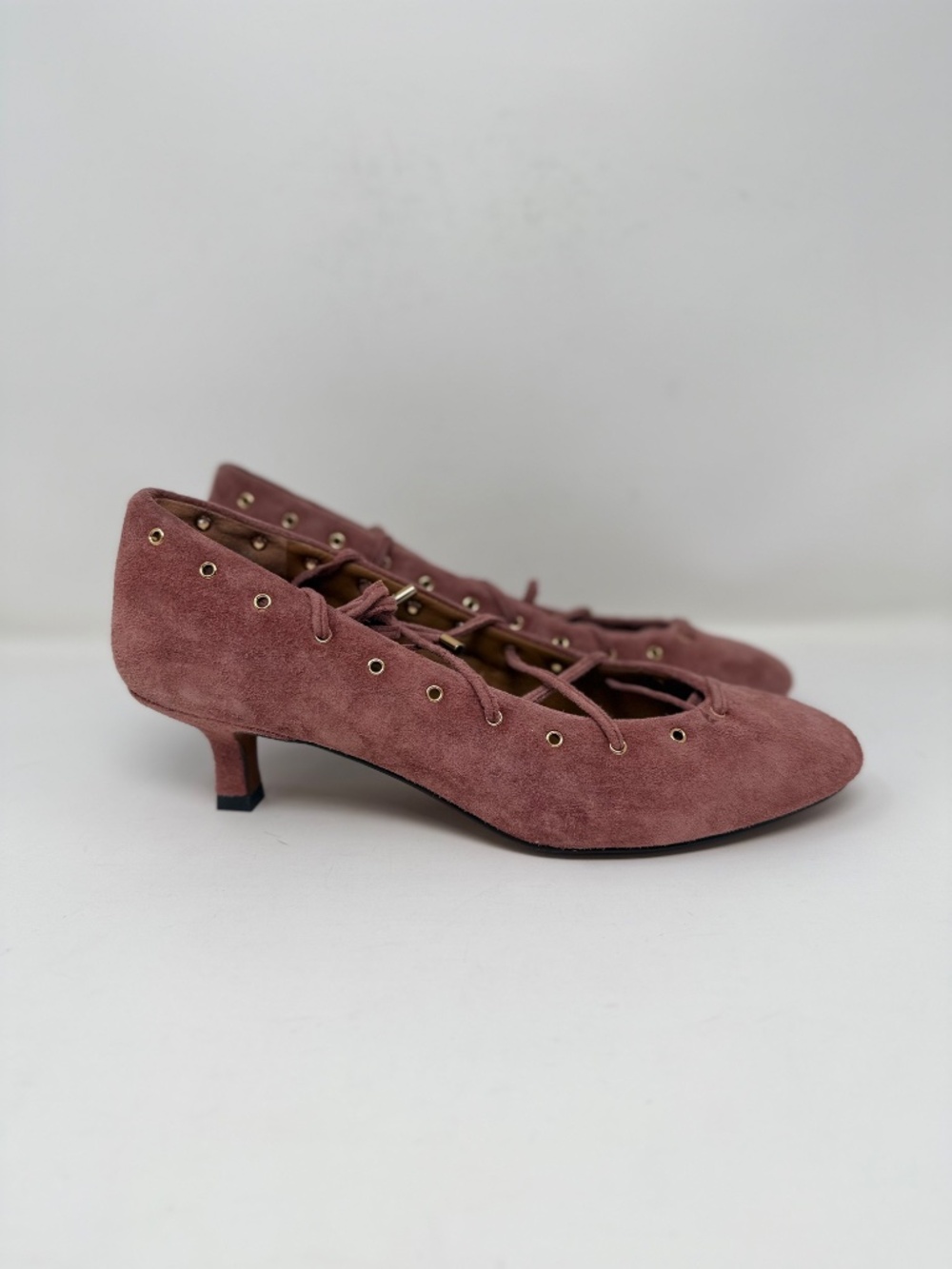 New Madewell The Remy Lace Up Pump Rosy Mauve Sz 8 - Picture 4 of 13